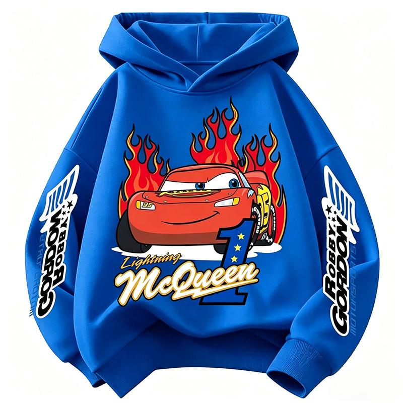 2026 Car Fun Printed McQueen Kids Boys Girls Hooded Sweatshirt Fall Winter Casual Warm Student Hoodie