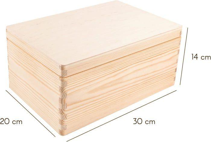 Boite de Rangement en Bois Creative Deco - 30x20x14cm - Naturel - Non Peint