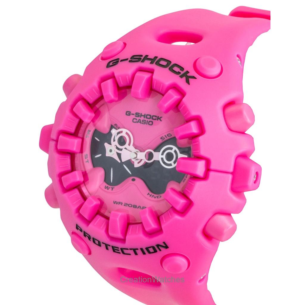 Casio G-Shock Analog Digital Pink Resin Strap Pink Dial Quartz GA-V01-4A 200M Men's Watch