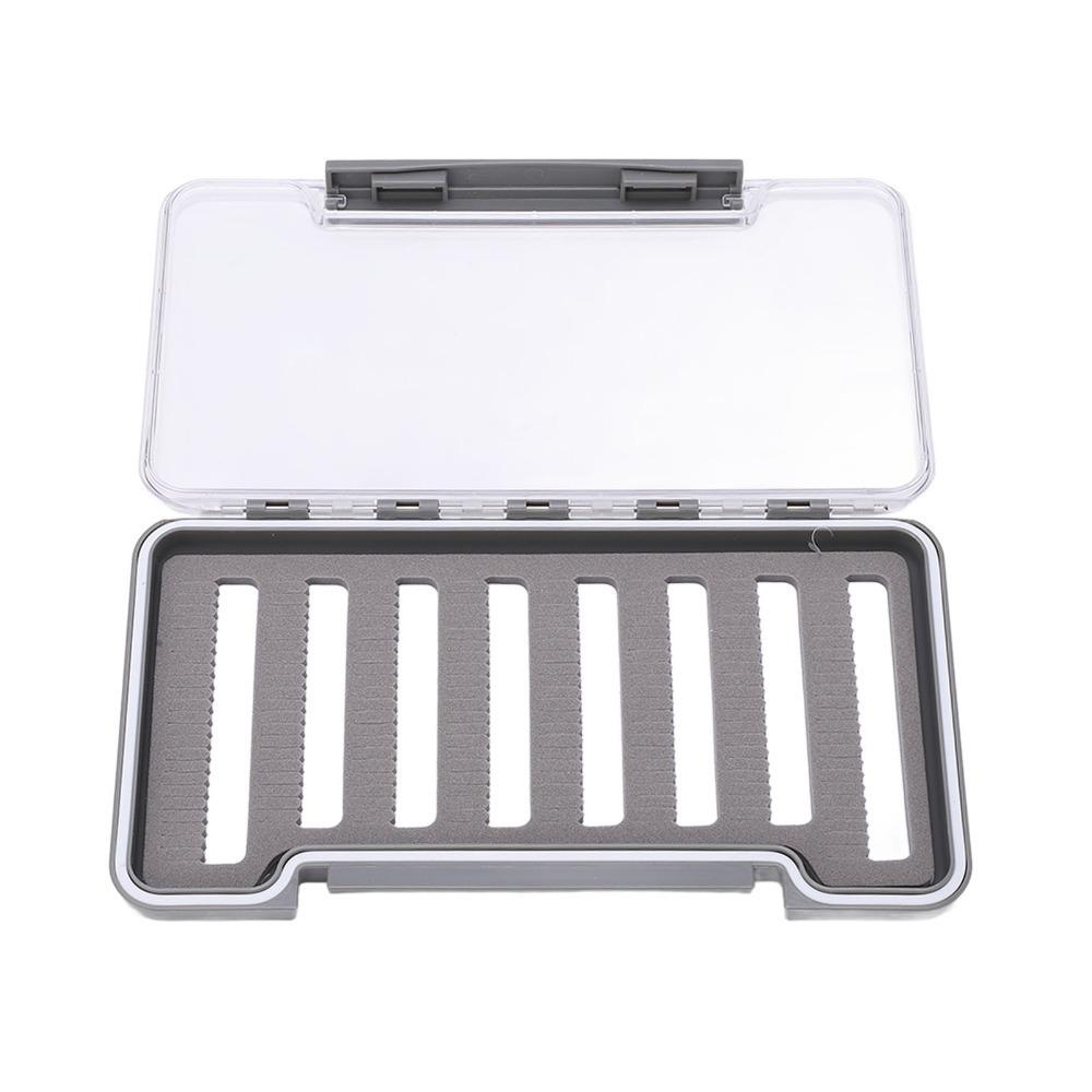 Portable Waterproof Fly Fishing Box Lightweight Foam Fishing Flies Box Transparent ABS Shell Fishing Tackle Box Tackle Storage