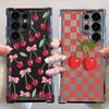 Clear Cover Phone Case for Samsung Galaxy S23 S25 Plus S21FE S24 S24ultra S20 FE S24fe S22 Ultra S25 Ultra Cartoon Bow Cherry