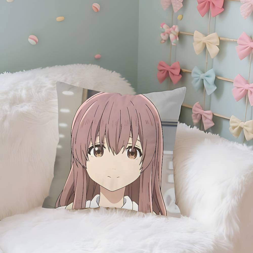Anime A S-Silents-Voices Pillow Case Cushion Cover Soft Cute Throw Pillow Case For Car Sofa Pillowcase Polyester With Zipper