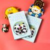 Cute Hand-Painted Panda Series Sky Blue Base Color Hard Shell Three Fold Magnetic Buckle Notebook Fun Cartoon Handbook