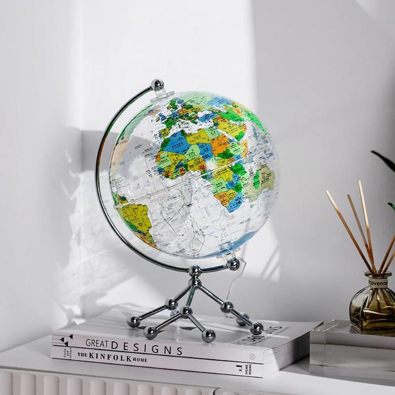 LED Transparent Mova Globe Décoration de Maison Lumière Luxe Ornement de Maison Salon Bureau Décorations de Table Globe Terre Décorer