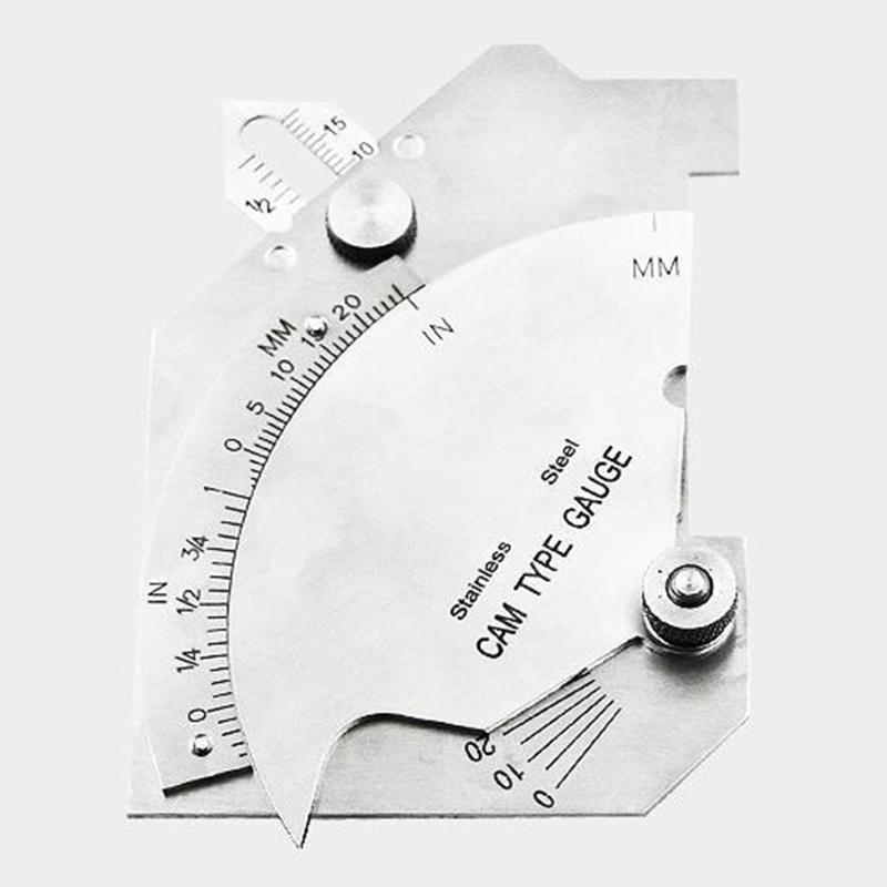 Compact Inch & Metric Bridge Cam Gage Test Ulnar Welding Inspection Gauge Stainless Steel for Welded Surfaces & Joints