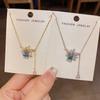 Exquisite Fashion Luxury Butterfly Square Diamond Tassel Clavicle Necklace For Women