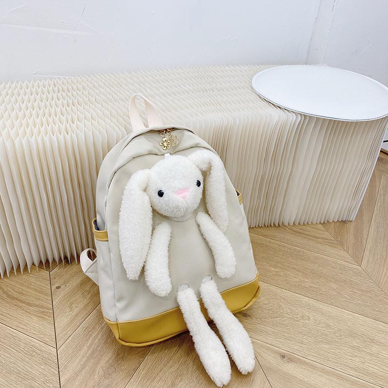 Cute Bunny Design Preschool Backpack Durable Soft Canvas Schoolbag For Kids Unisex