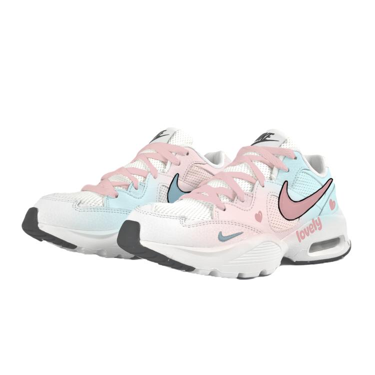 

Nike Air Max Fusion Abrasion Resistant Slip Resistant Low top Running Shoes Women s Pink Blue CJ1671-100(Team352-) 36