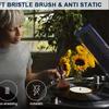 Rengöringsborste Antistatisk för Vinylskivor, Supermjuk Borste med Trähantag & Kolfiberborst