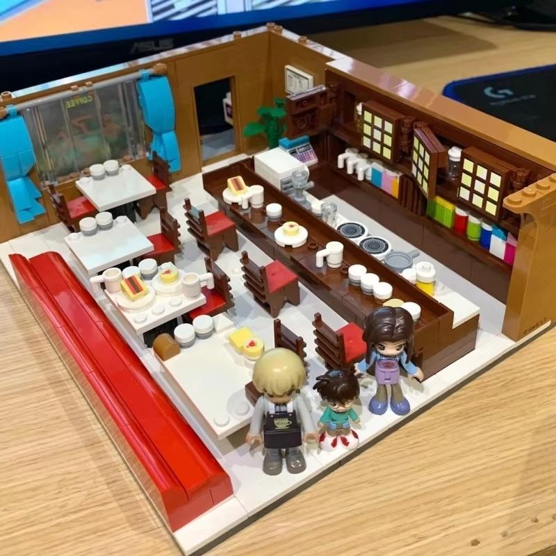 Keeppley Building Blocks Detective Conan Mouri Detective Office Three-story Patchwork Toy Model Ornaments Christmas Gifts