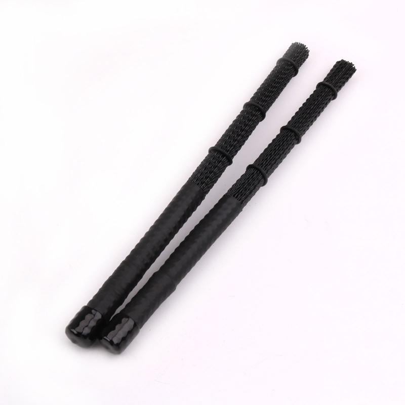 2pcs Jazz Drum Brushes Retractable Nylon Bristle Drum Sticks Percussion Drumsticks Musical Accessories for W/ Rubber Han