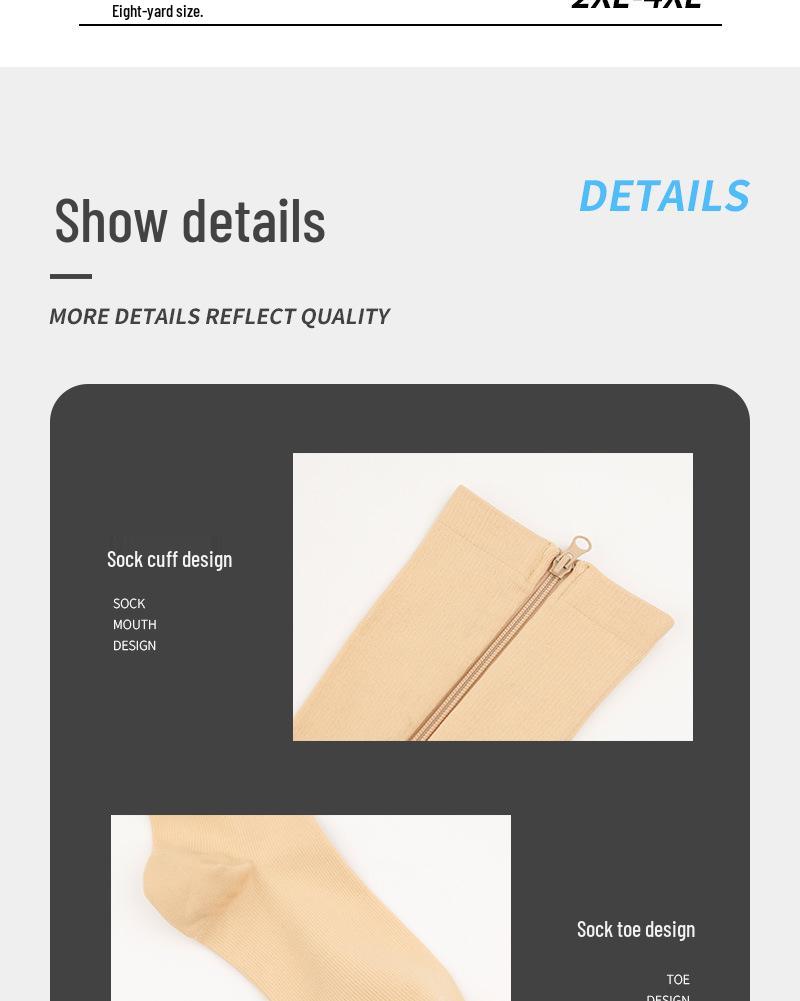 Unisex Skarpety Kompresyjne Plus Size do Biegania i Jazdy na Rowerze - Zapinane na Zamek