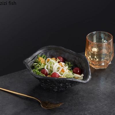 Unregelmäßige Felsstruktur Keramik Speiseteller Restaurant Salatteller Dessertteller Dicke Suppenschüssel Obstschale Spezialgeschirr