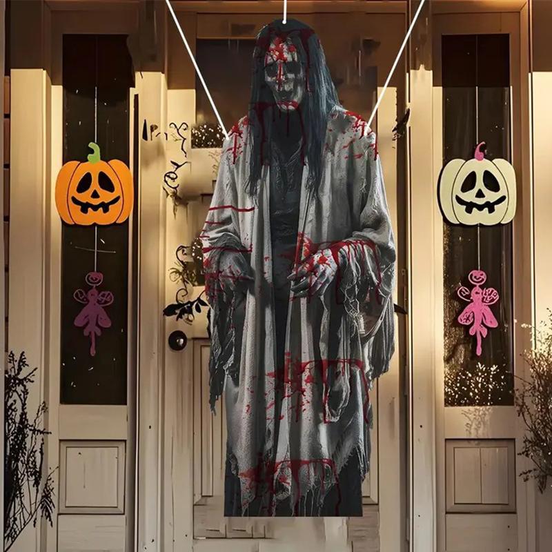 2D Halloween Horror Skull Bride Background Cloth Halloween Horror Atmosphere Haunted House Indoor And Outdoor Decoration Supplie