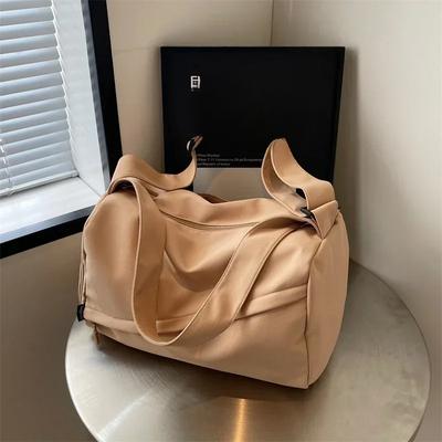 Solid Canvas Zipper Travel Handbag High Quality Simple Casual Shoulder Bag Soft Versatile Crossbody Bag