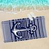 1pc Ultra-Soft Microfiber Beach Towel | Anchor Navigation Pattern, Lightweight and Absorbent, Ideal for Yoga, Travel, Swimming