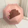 1pc Bear Love Automatic Folding Umbrella 8 Rib Iron Frame, Compact Portable Umbrella Suitable for Travel, Daily Use, Birthday, Women & Men Gift 012