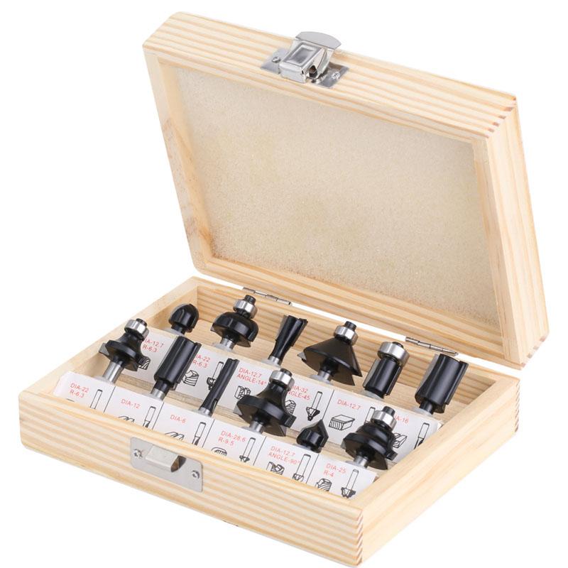 12pcs 6mm Shank Router Bit Set Trimming Straight Milling Cutter Wood Bits