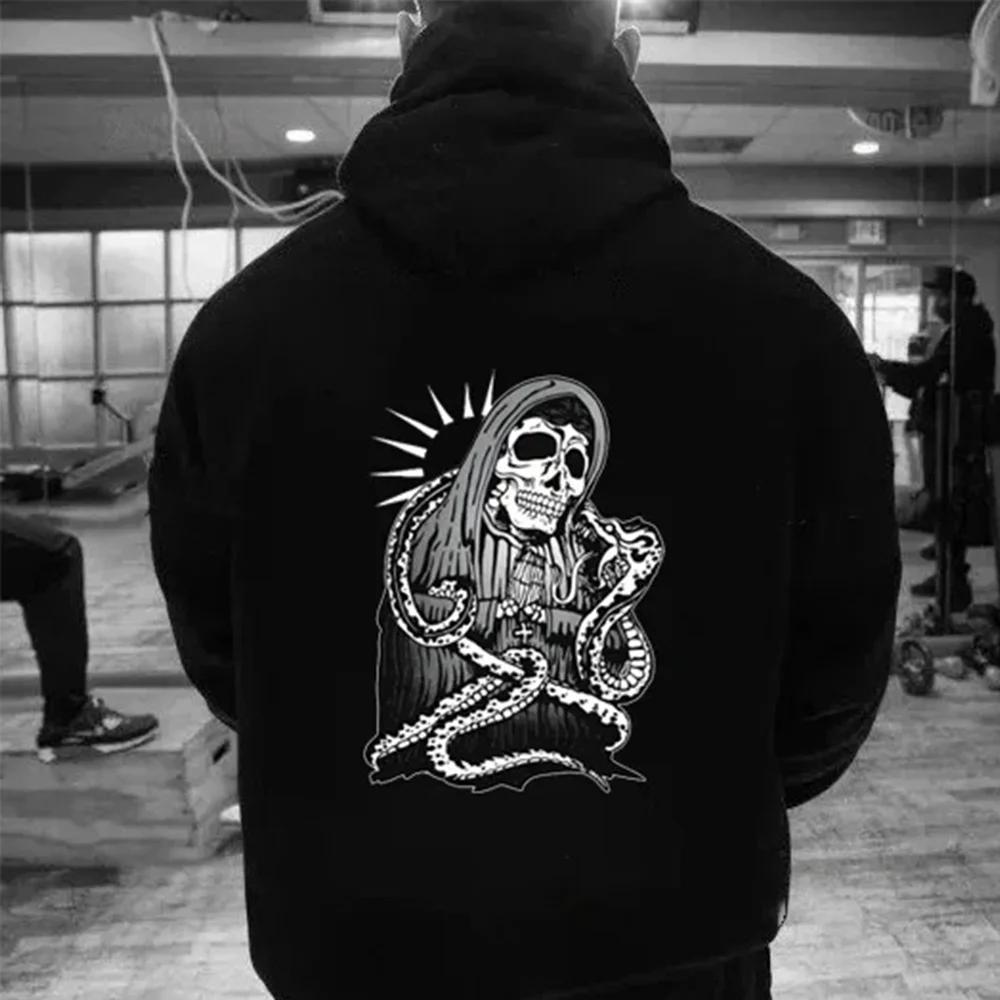 2025 Unisex Weihnachtsmann Tod Kapuzenpullover Bedruckte Sportbekleidung Essential Herbst Winter Neuheit Jersey für Männer und Frauen moto