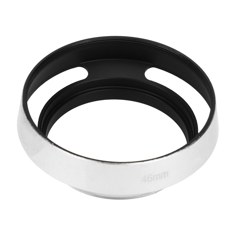 2 Stück Aluminiumlegierung Ausgehöhlte Gegenlichtblende 46 mm für Leica Kamera Silber