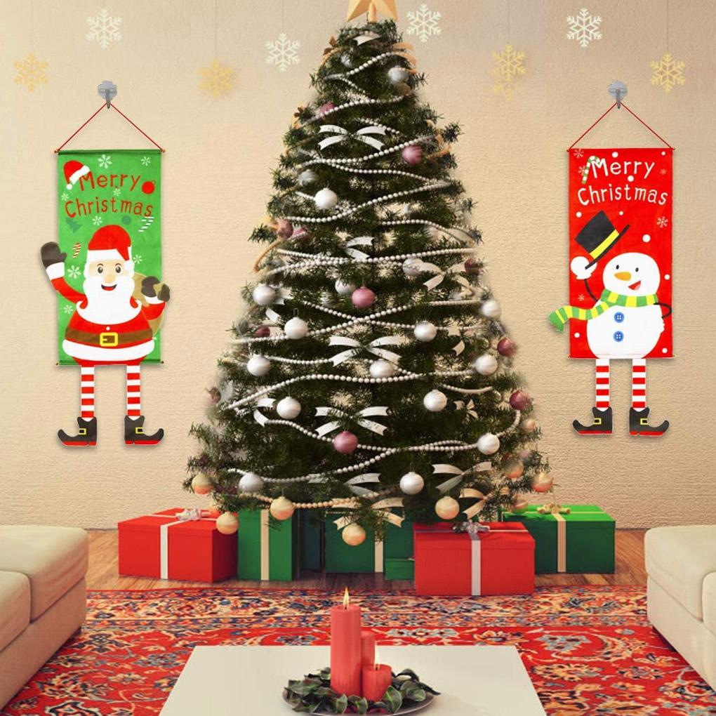 Christmas Window Sign Christmas Window Polyester Decorative for Shop Bar Hotel