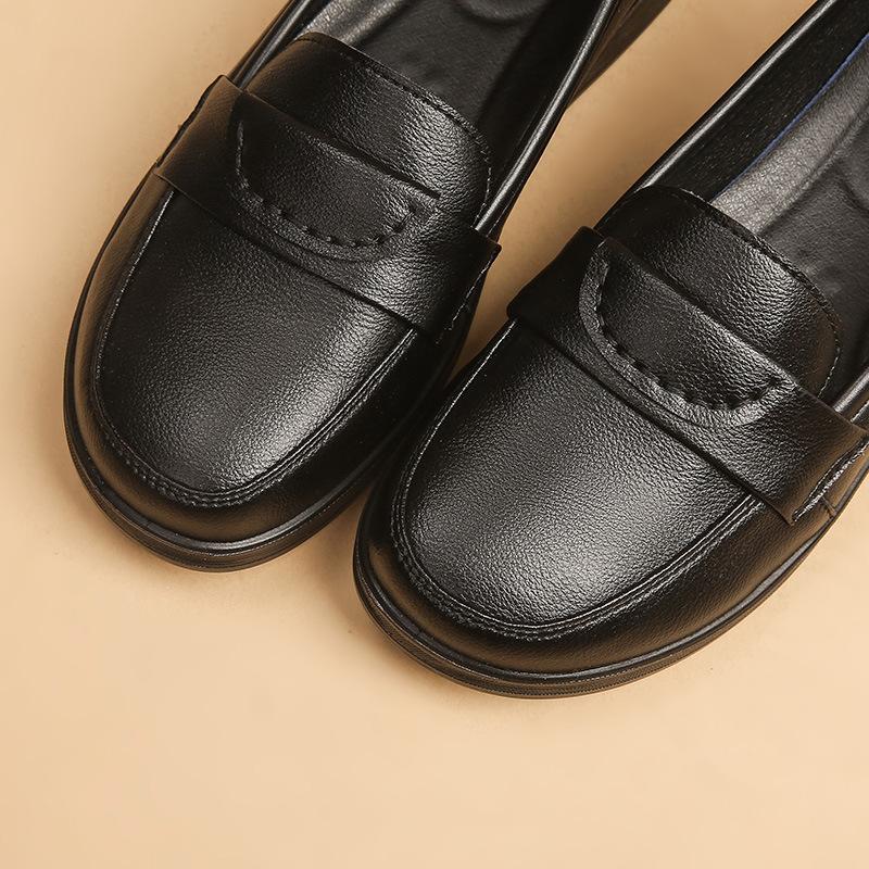 Plus Size 35-42 Women's Black Oxfords Sneakers Soft Bottom Ladies Shoes Female Footwear Comfort Mom Soft Leather Moccasins