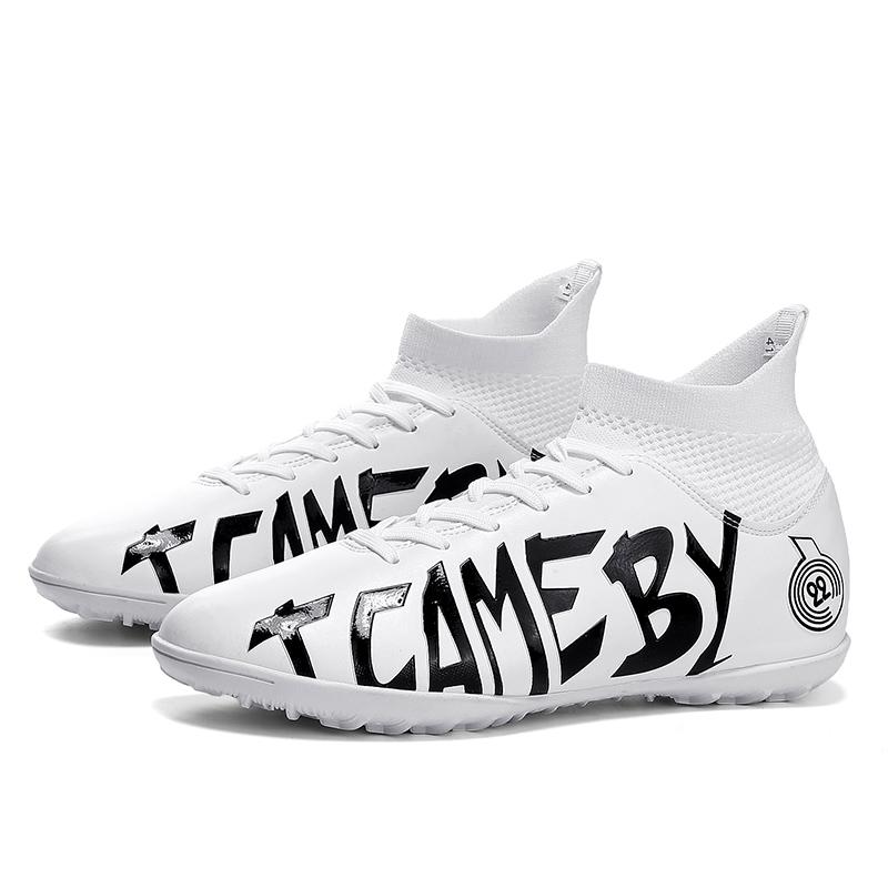 31-48 Men's Elastic Sock Mouth Football Boots Rubber Soft Sole Short Spikes Youth Boys Football Shoes