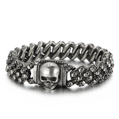Luxury Skull Stainless Steel Bracelet Vintage Men's Chain High Quality Jewelry Holiday Gift