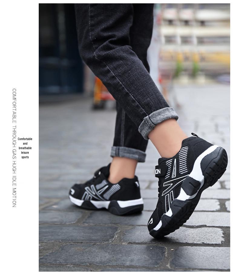 Boys' Waterproof Leather Sneakers for Fall/Winter – Casual, Velcro Running Shoes for Elementary to Middle School