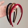 2-teiliges Elegantes Schwarz-rotes Samt-Haarband mit Zähnen Retro Stirnband für Frauen Mädchen Haarbänder Haaraccessoires