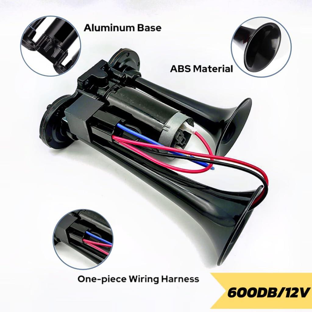 Conjoined Electric Horn Double Tube Horn, Car Horn, Truck Horn Speaker Replacement Parts