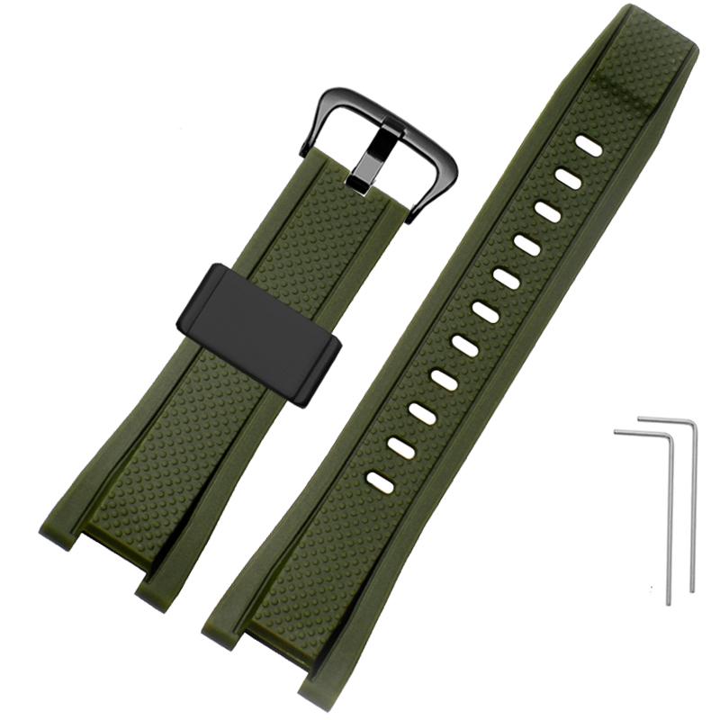26*14mm Soft Rubber Watchband Replacement for Casio G SHOCK GST-B100/S300/410/210/W110/W100/S110/S100 Silicone Band Men Strap