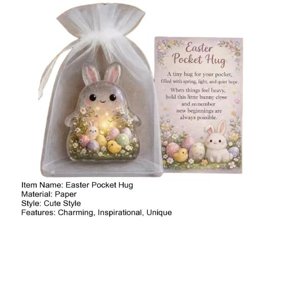 Paashaas Pocket Hug Positieve Pocket Hug Konijn met Wenskaart Emotionele Steun Paasmand Vullers voor Vrienden