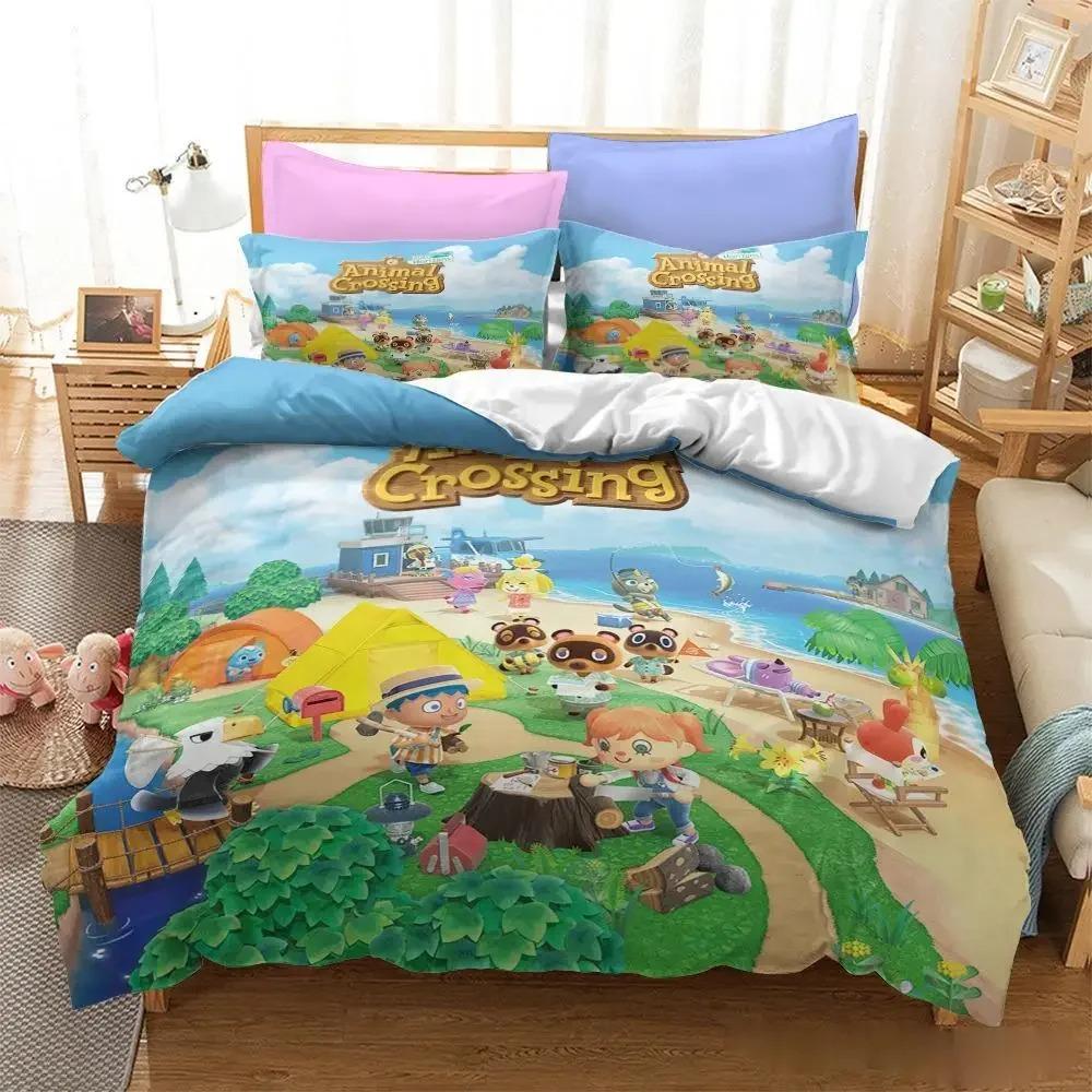 

New 3D Game Animal Crossing Digital Printing Bedding Set Boys Cute Duvet Cover Set Bed Set Bed Linens Twin Full Queen King Size EU King 240x220cm