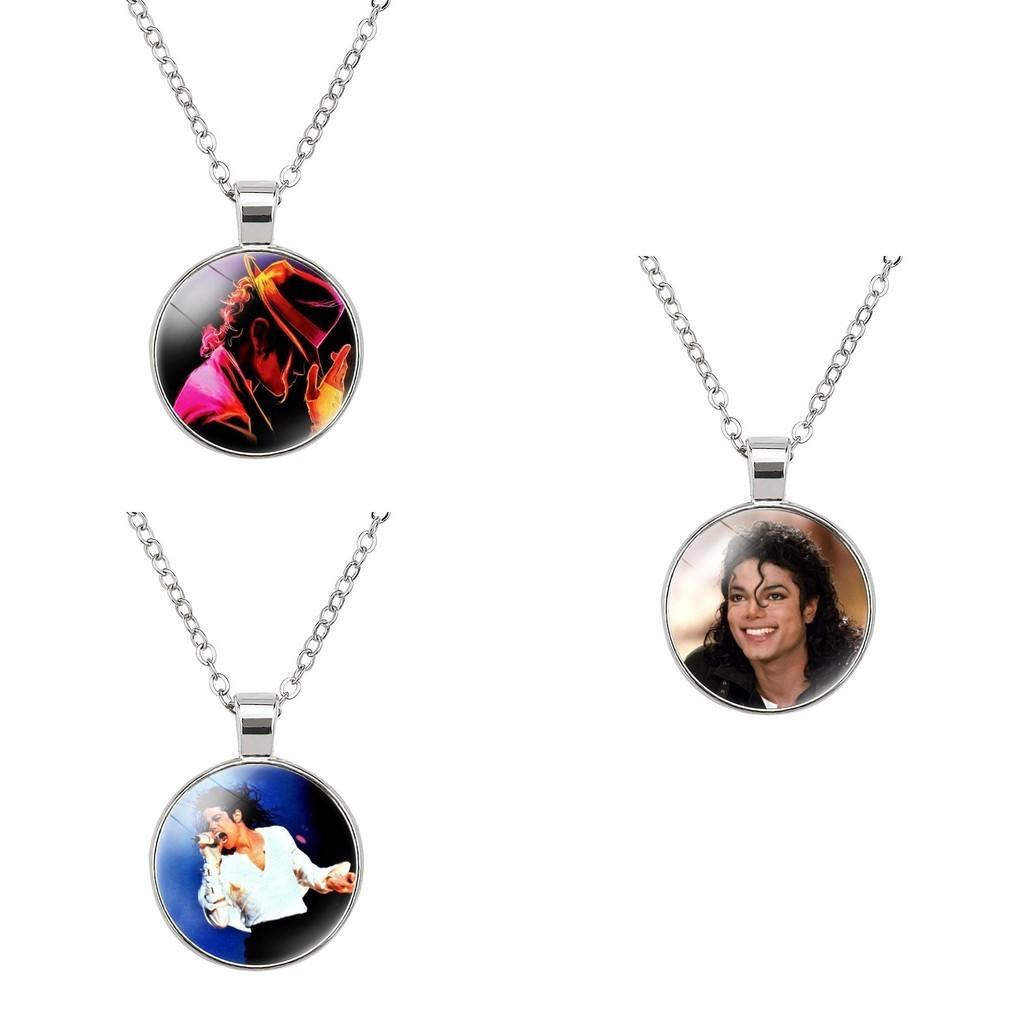 Elegante Michael Jackson Time Gem Anhänger Halskette mit Legierungsanhänger 51-80cm lang
