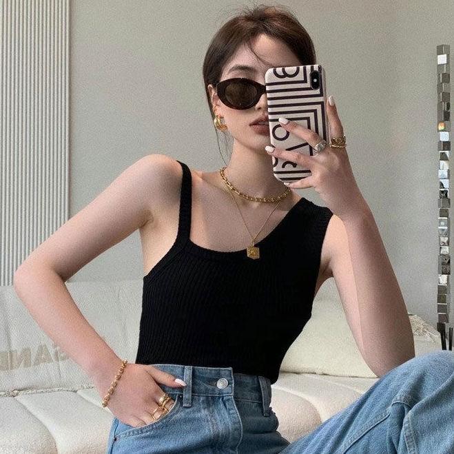 

Женские топы, пикантная нерегулярная косая майка с протечками на ключицах, тонкая, тонкая, с красивой спиной, однотонная майка XXL чёрный