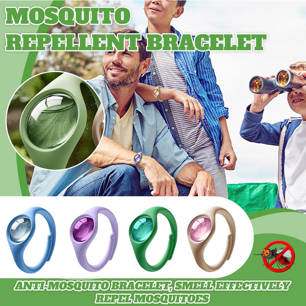 Bracelet Anti-Moustiques Bande en Silicone Réglable avec Insert d'Huile Essentielle de 20 ml Conception Confortable et Légère Adapté aux Activités Extérieures