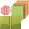 Mr. Pen- Plastic Folders with Pockets and Prong, 5 Pack, Assorted Colors, Pocket Folders, Folders with Prongs, File Folders with Fasteners, 2 Pocket