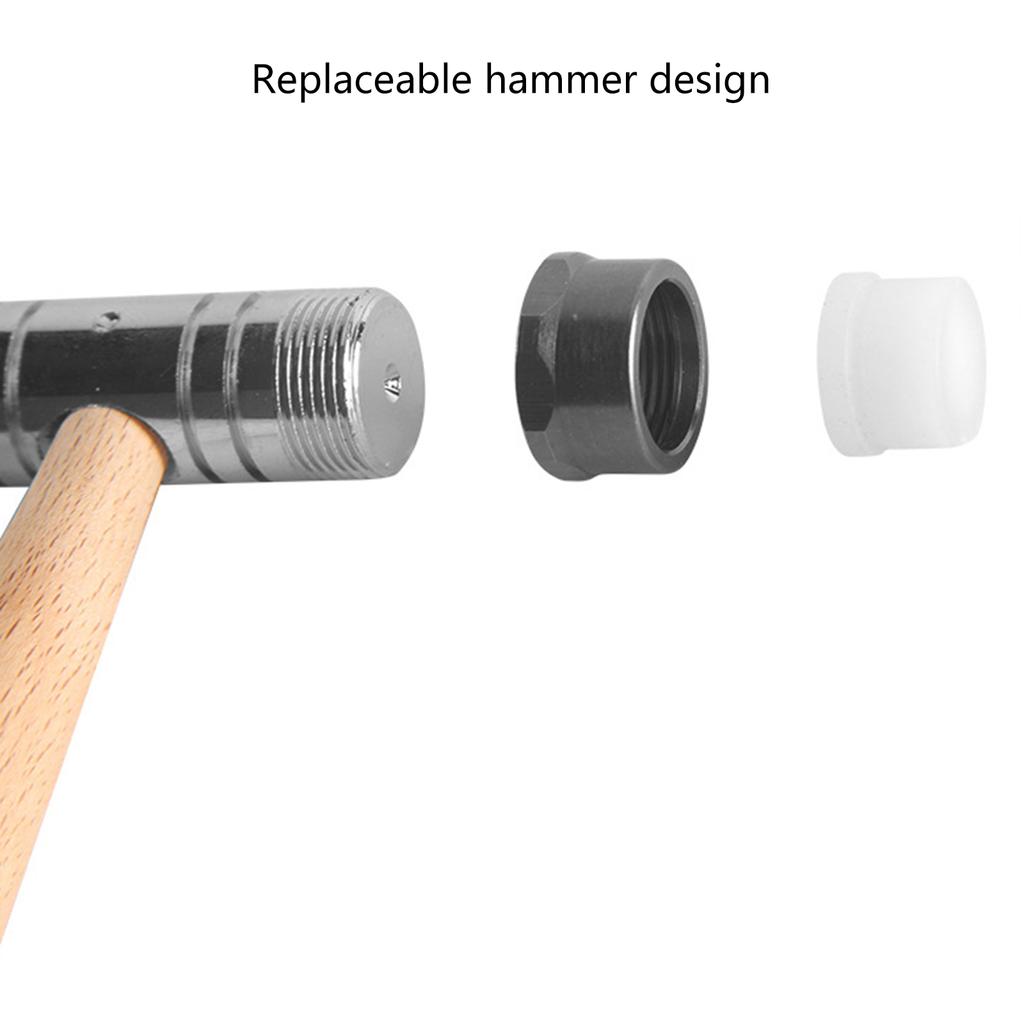 Lightweight Double Head Hammer Suitable for Watchmakers Jewelry and Instrument Repair Wood Handle Home Professional Use