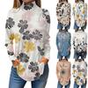 Tee Shirts For Women Fall Casual Long Sleeve Shirts Sweatshirt Vintage Printed High Neck Top Pullover