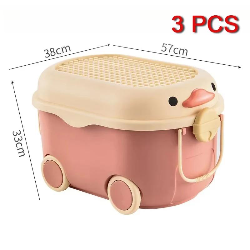 Large Capacity Plastic Children's Toy Storage Box - Household Sorting Container for Snacks Sundries & Baby Clothes Organizer