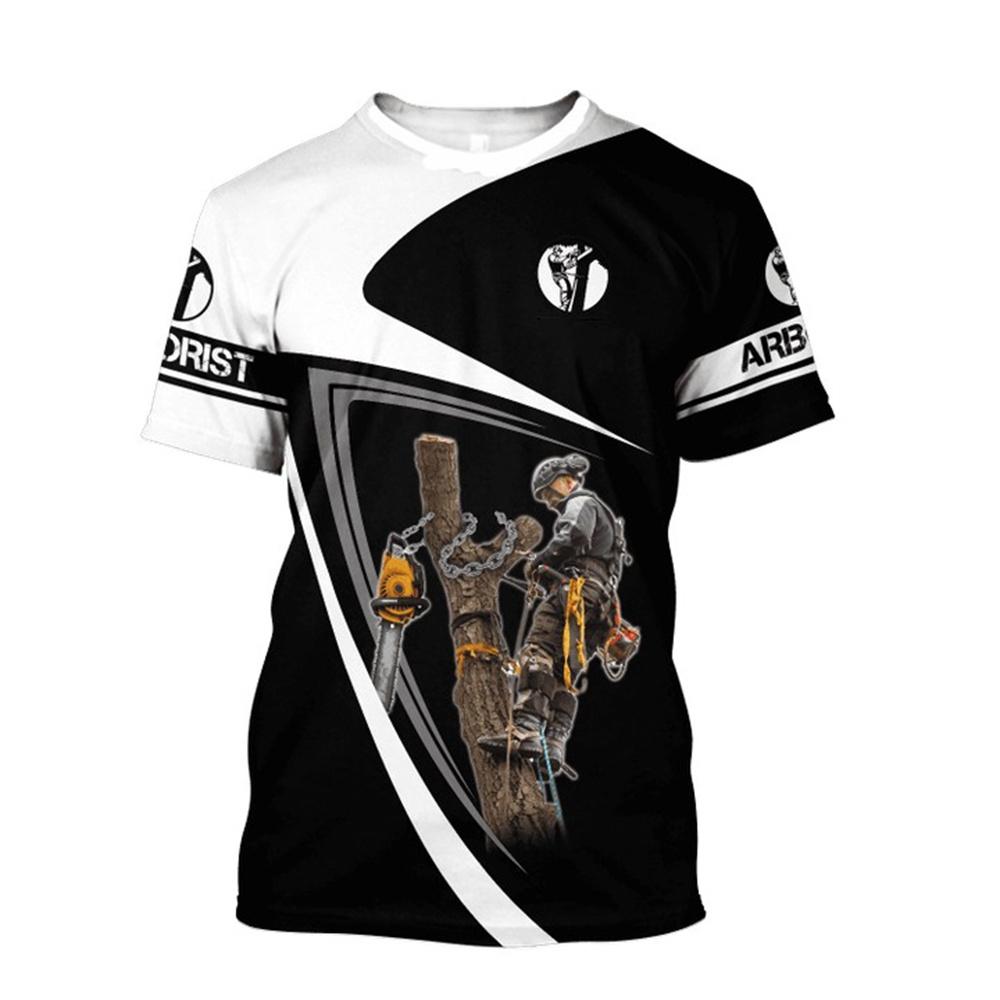 Summer Men'S Tooling T-Shirt Lumberjack Quick-Drying Short-Sleeved 3d T-Shirt Oversized Loose Sports Cool O Collar Casual Top