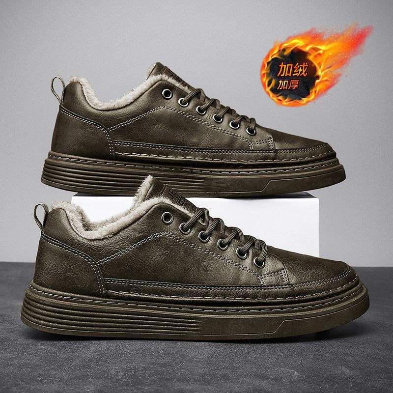 

Мужская обувь зимняя бархатная теплая хлопковая обувь универсальная черная кожаная обувь кеды мужская повседневная спортивная трендовая обувь мужская 44