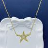 Sterling Silver S925 Starfish Necklace: Elegant European & American Style for Women