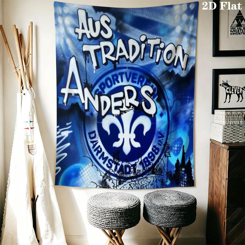 SV Darmstadt 98 Wall Tapestry Aesthetic Wall Hanging Printed Fabric Blanket Decorative Tapestries for Bedroom Living Room Home Decor