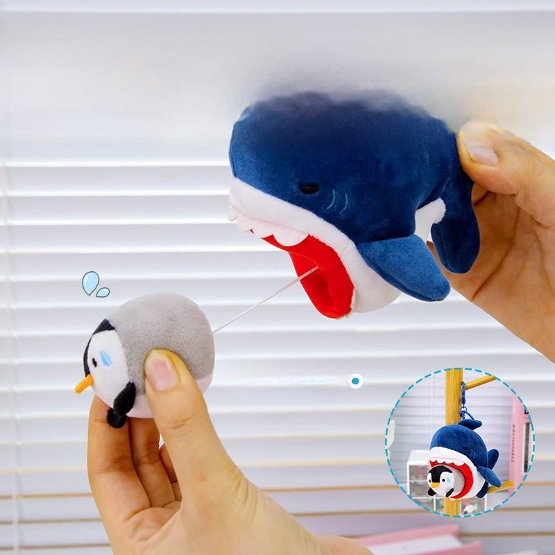 Cute Shark Keychain Plush Toy With Pull String For Kids And Collectors