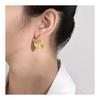 Rockyu Hoop Earrings for Women, Gold Brand, Heart Earrings, Swaying Pattern, Light Surface, Mirror Surface Treatment, Surgical Stainless Steel,