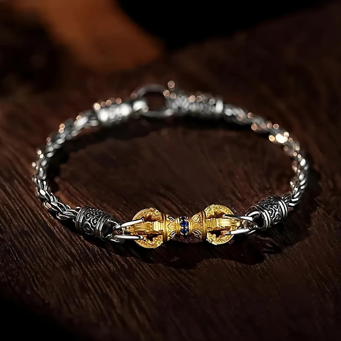 Тибетский Тибетский Стиль Свежевылитый Магический Пестик Браслет Мужской Ретро Старый 18CM