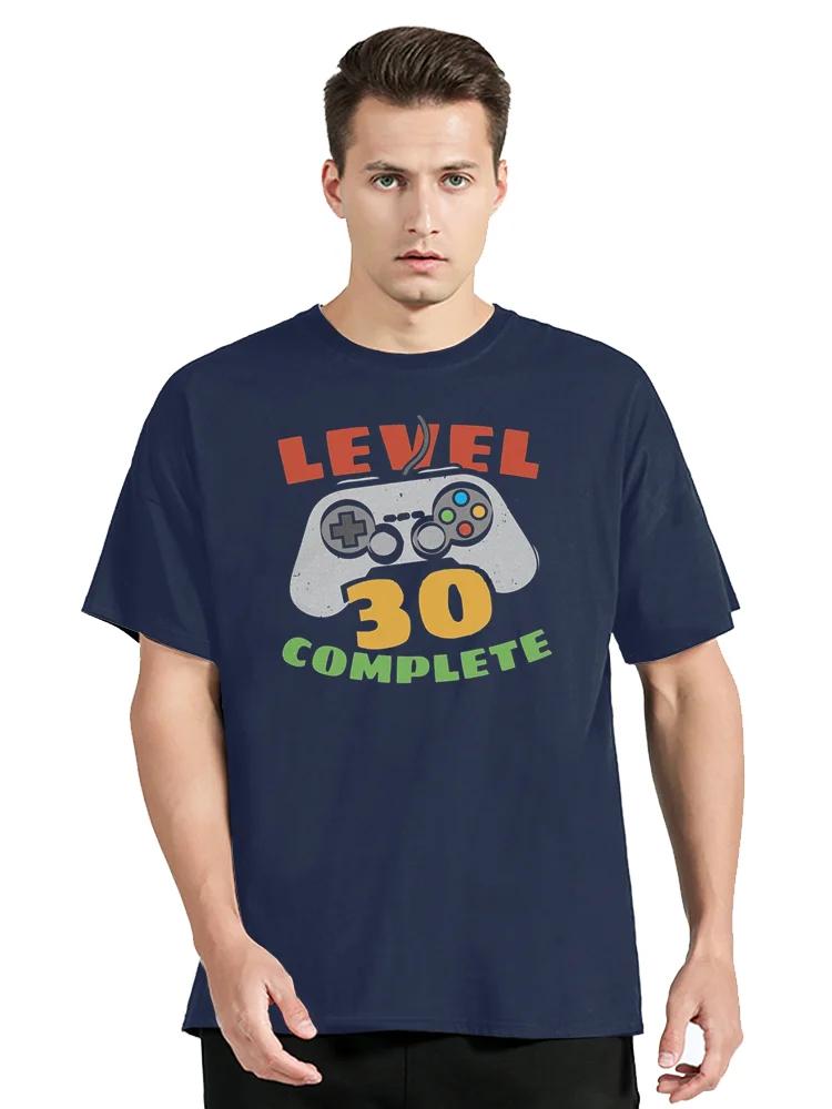 Game Tshirt Camisas Hombre Premium Cotton Level 30 Complete Video Gamer 30th Birthday Gift Tee Shirt Exclusive Mens Tee-Shirt
