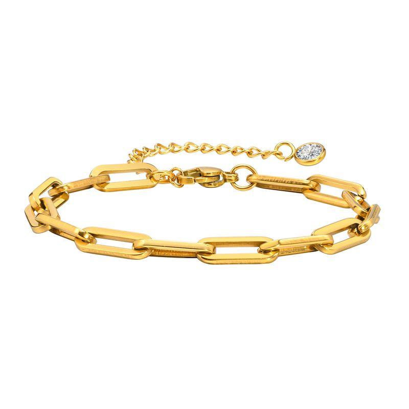 

Style Cross-Border Minimalist Bench Easiest for Match Titanium Steel Plated 18K Gold Necklace Clavicle Chain Women s Short Stylish Show Elegant Gold Bracelet